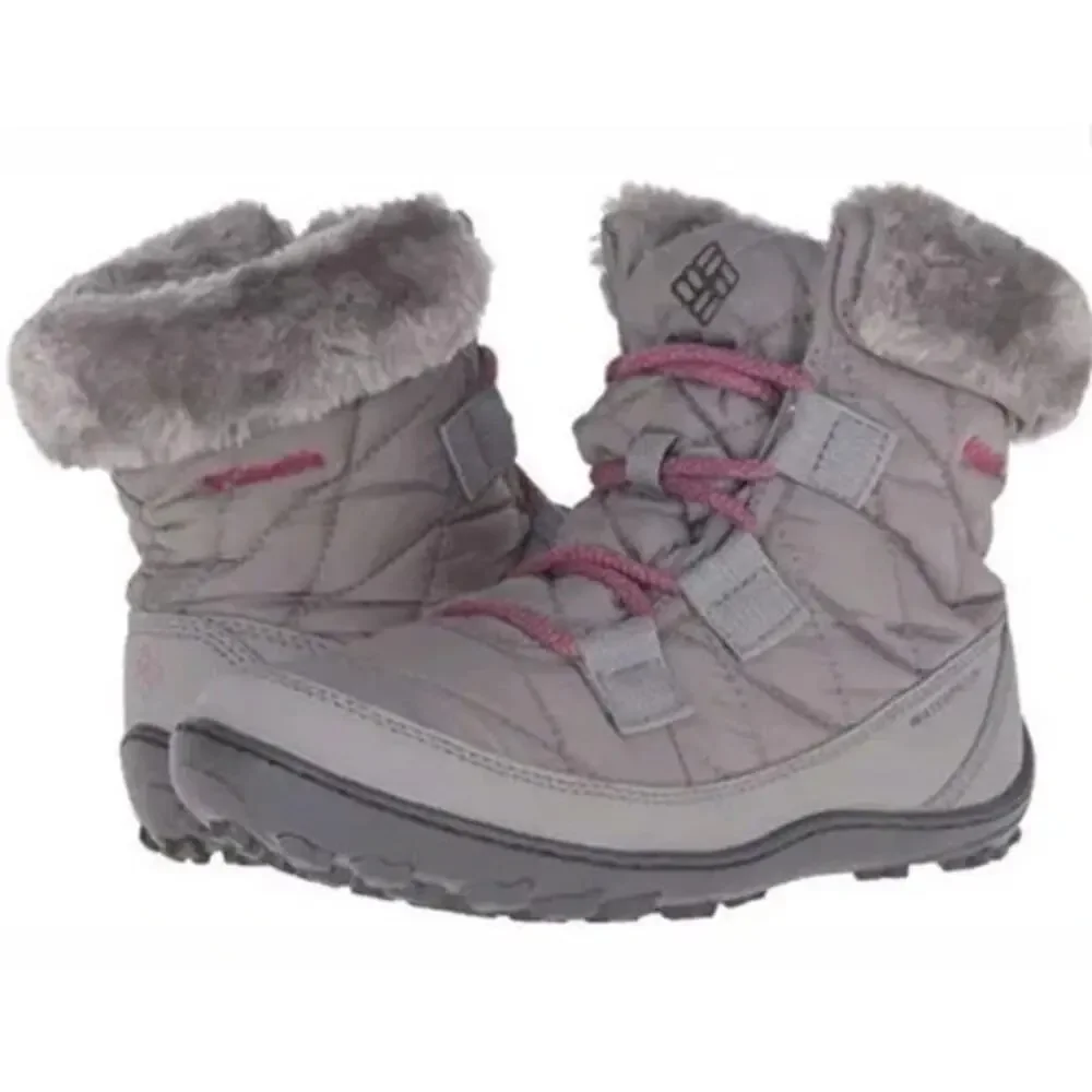 Columbia Minx Shorty Omni-Heat Waterproof Boots 6Y - EU 38 Womens 7.5-8 Gray